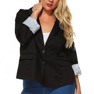 AMBIANCE WOMENS PLUS SIZE BLACK BLAZER NIP